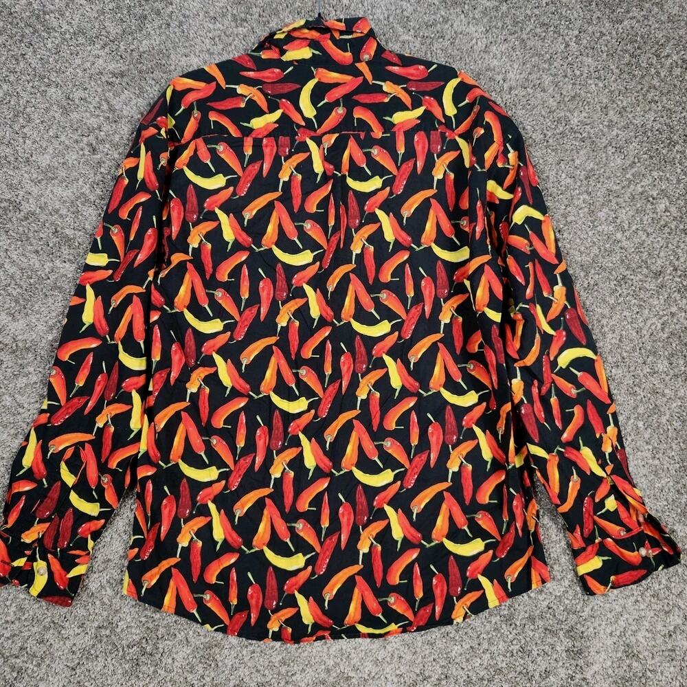 Vtg Johnny Cotton Hot Chili Peppers Button Down Shirt Mens Sz M Long Sleeve USA - Picture 2 of 11